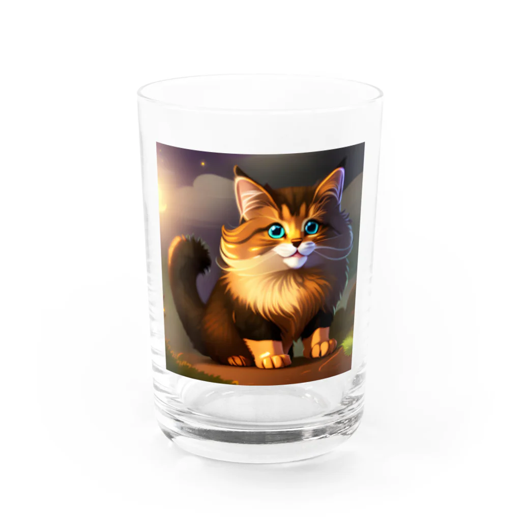 kpop大好き！のかわいい猫のイラストグッズ Water Glass :front