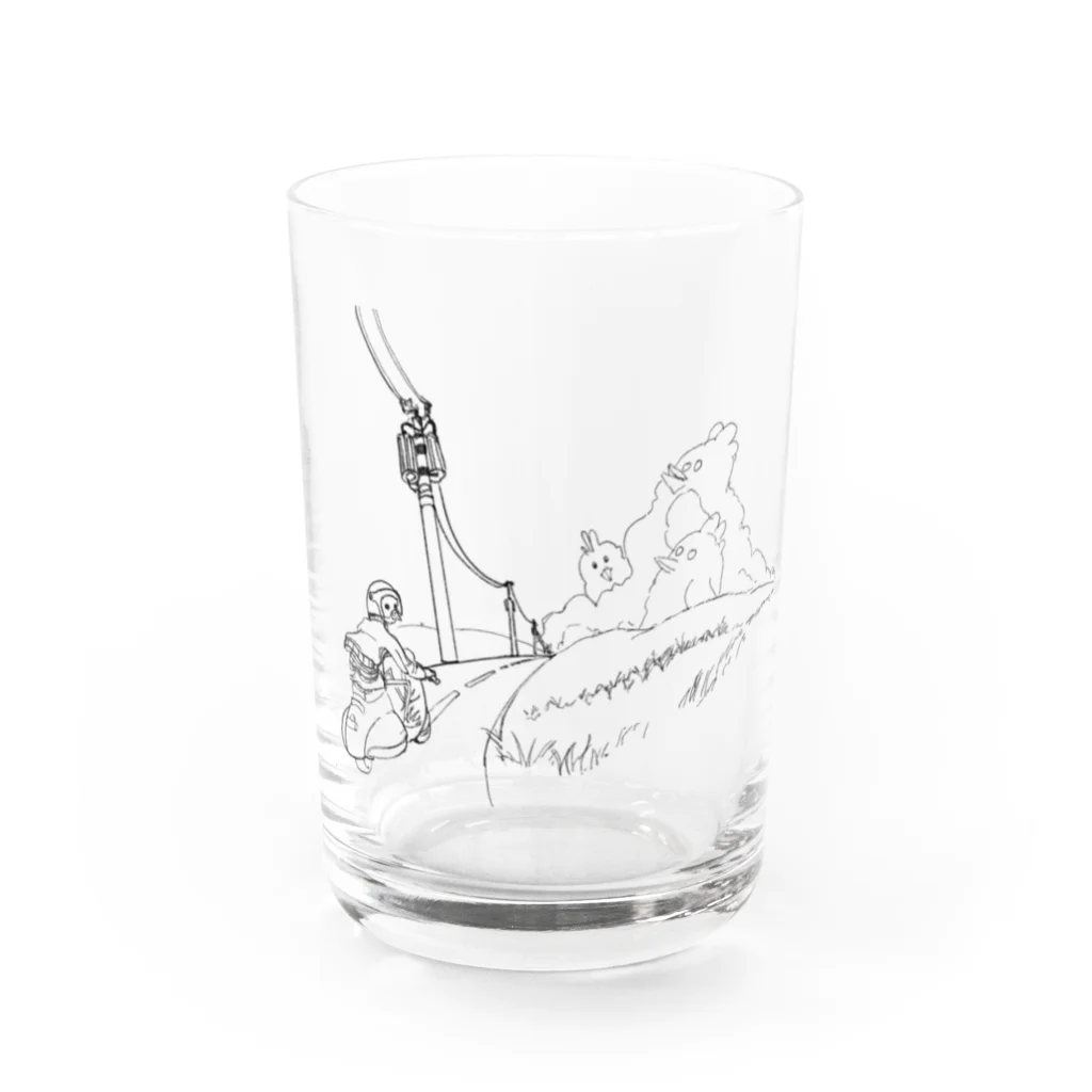 Neznayer shopのChicken doodle Water Glass :front