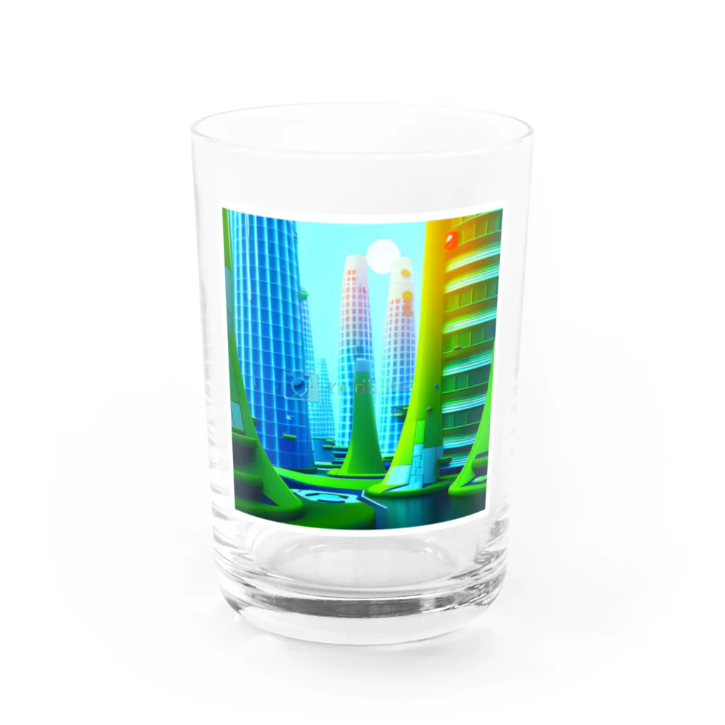やさぐれメタルの未来都市TANTAN Water Glass :front