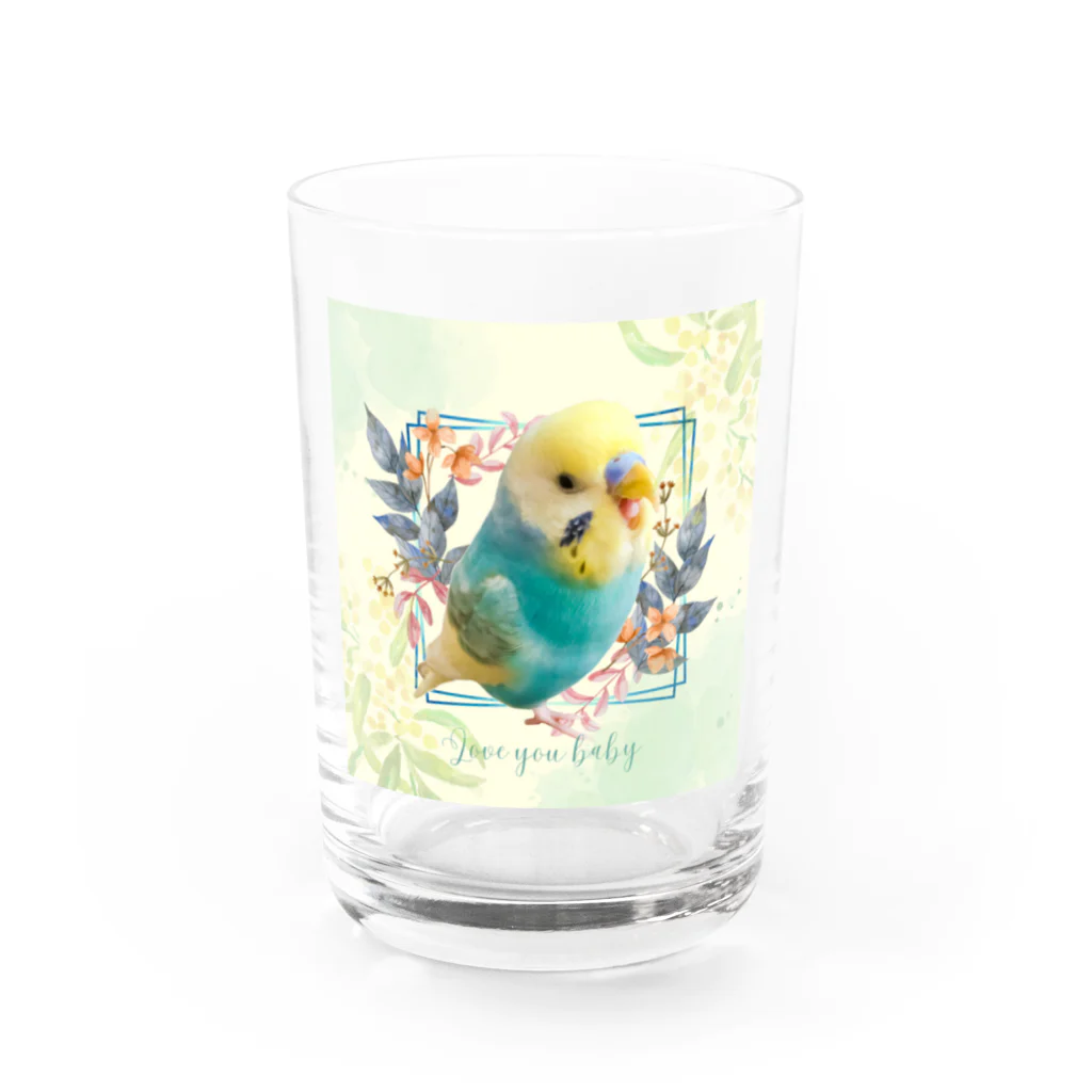 むーむー小屋のハレルヤおちび　グリーン Water Glass :front