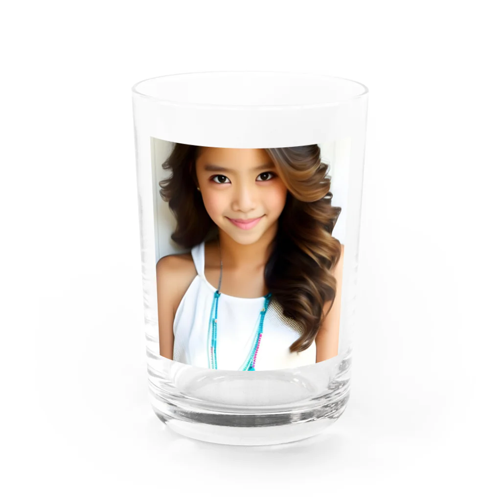 みやこのオリジナルショップの褐色肌のAI美少女のオリジナルグッズ Water Glass :front