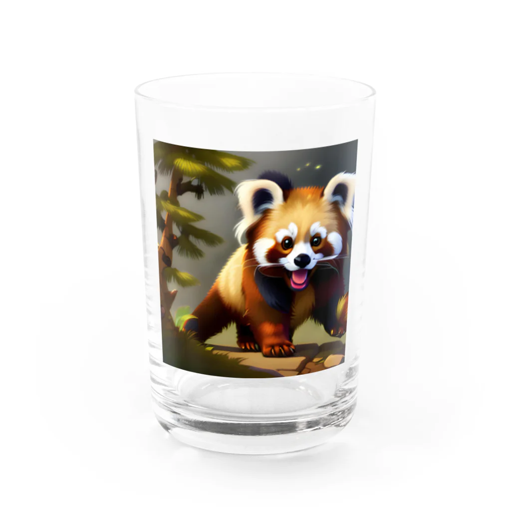 ラッキーマインあべむつきの楽しくて仕方がないレッサーパンダ Water Glass :front