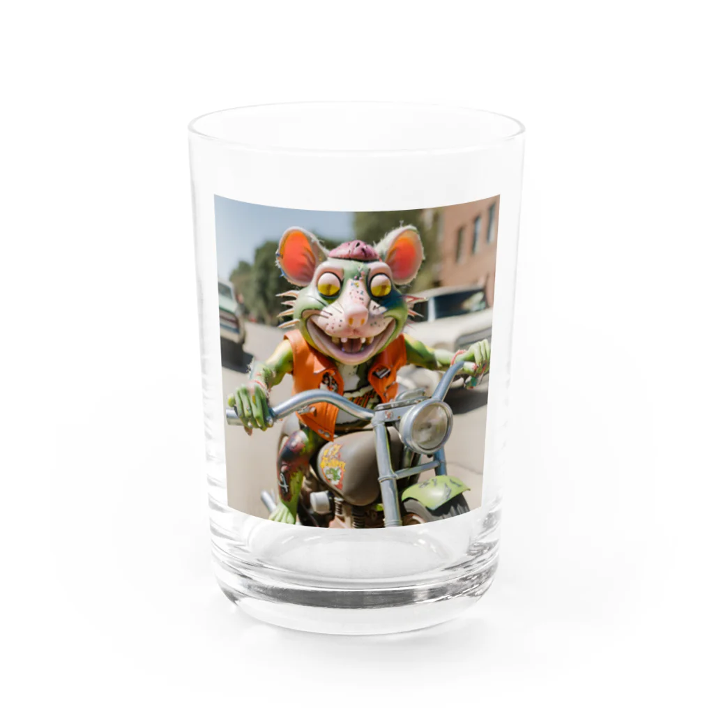 kuri_AMERICANのバイクに乗ったラットフィンク Water Glass :front