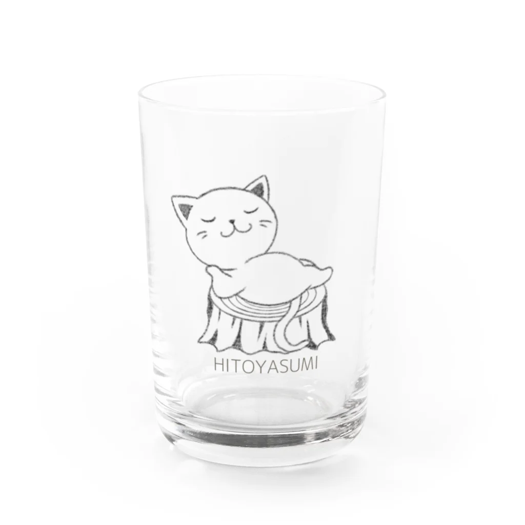 ぱるちゃのHITOYASUMI猫 Water Glass :front