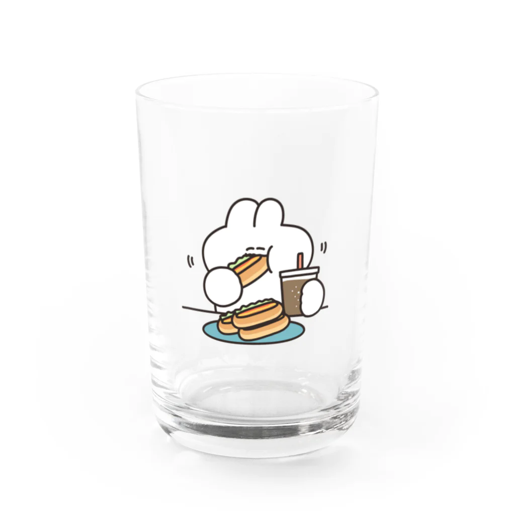 ナポリのSUZURIのホットドックとうさちゃん Water Glass :front