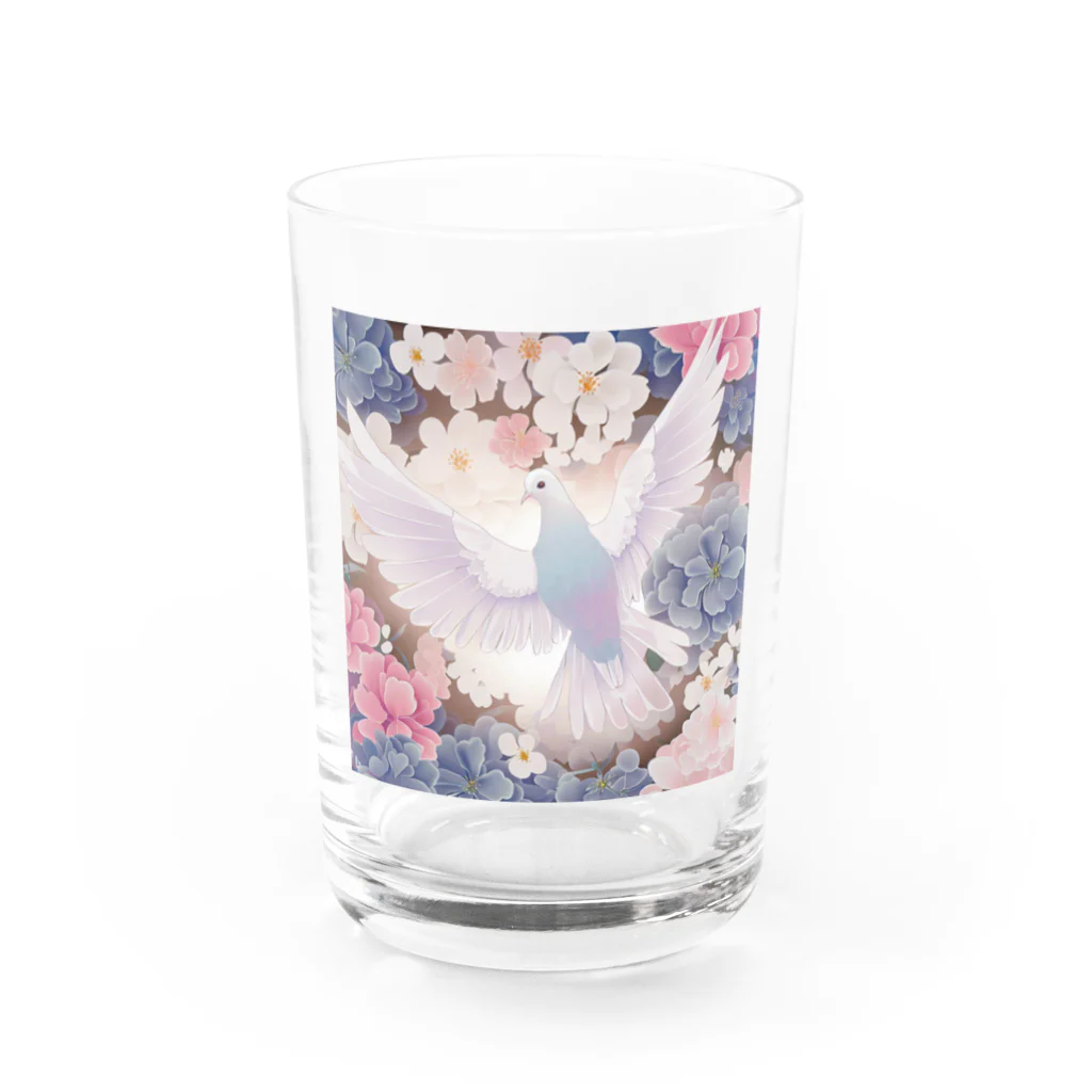 こりすまるの夢幻　鳩　善と美 Water Glass :front