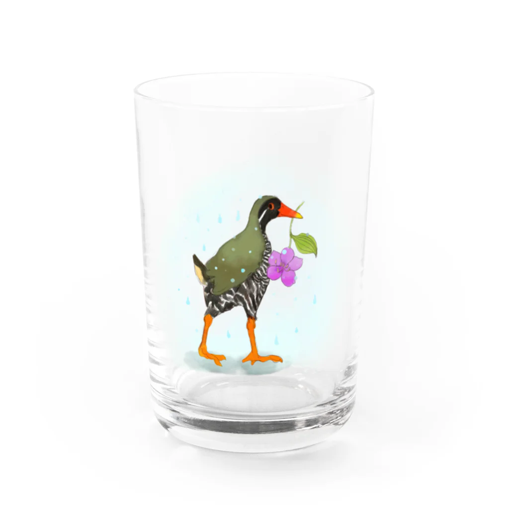 namacoのノボタンとヤンバルクイナ Water Glass :front