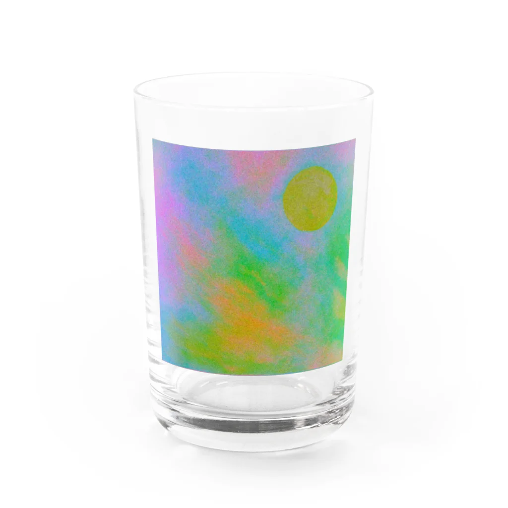 水草のサイケデリックな満月 Water Glass :front