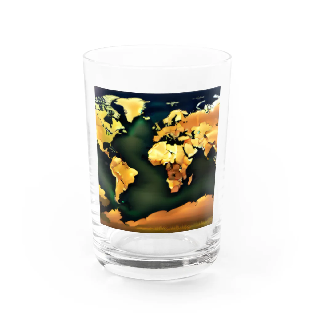 エスポワールの世界地図模様 Water Glass :front