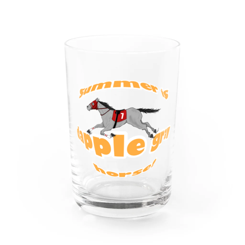 ホシガマタタクのsummer is dapple gray horse Water Glass :front