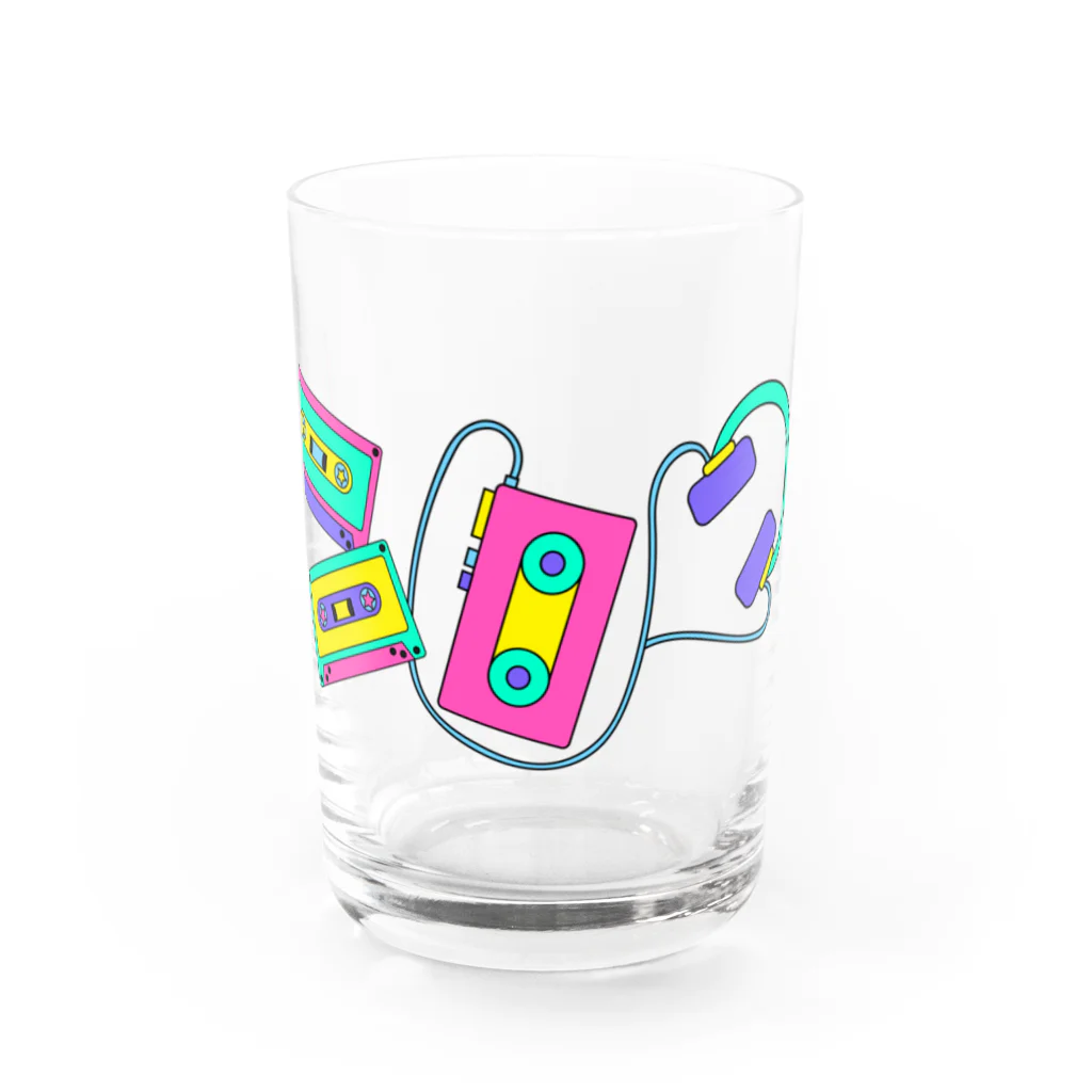 Lucia BOXの90'S LOVE ITEM ウォークマンとカセットテープ Water Glass :front