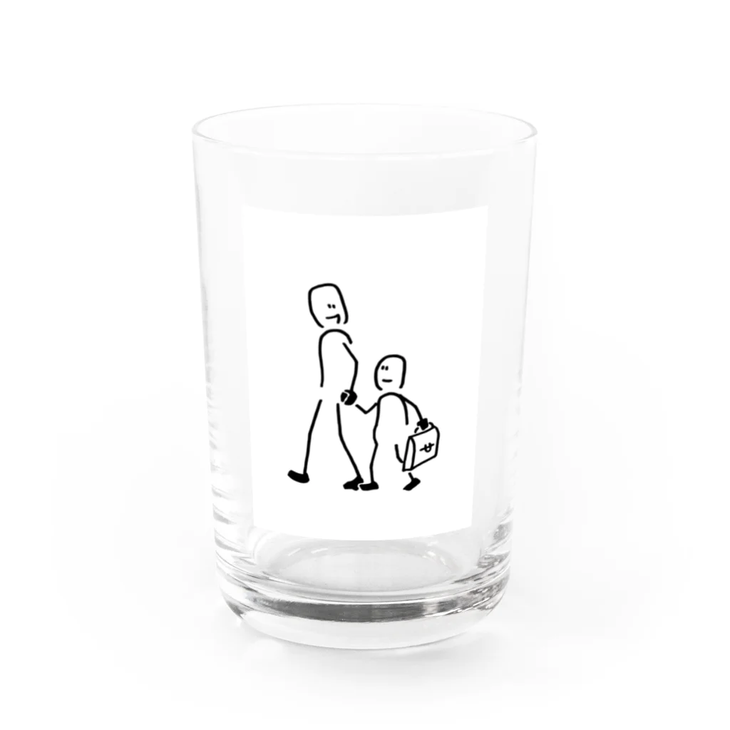 kopapaの親子手つなぎデートくん Water Glass :front