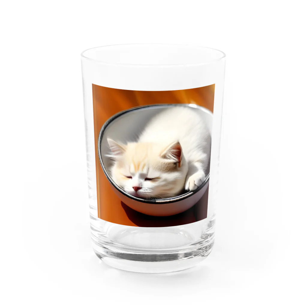 marusheのブサカワ猫のネコどんぶり グラス前面