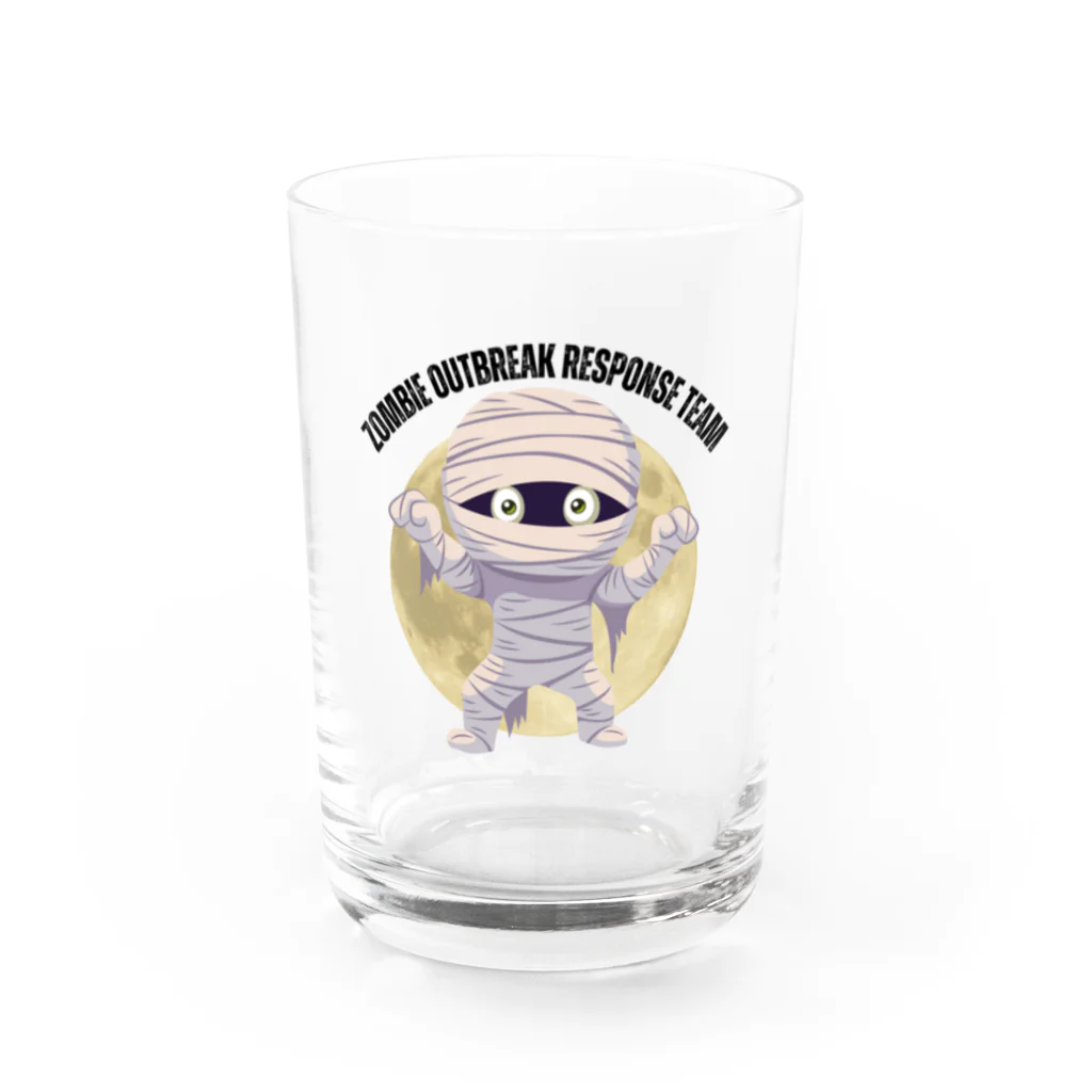 aidhiのハロウィン　かわいいミイラデザインス Water Glass :front