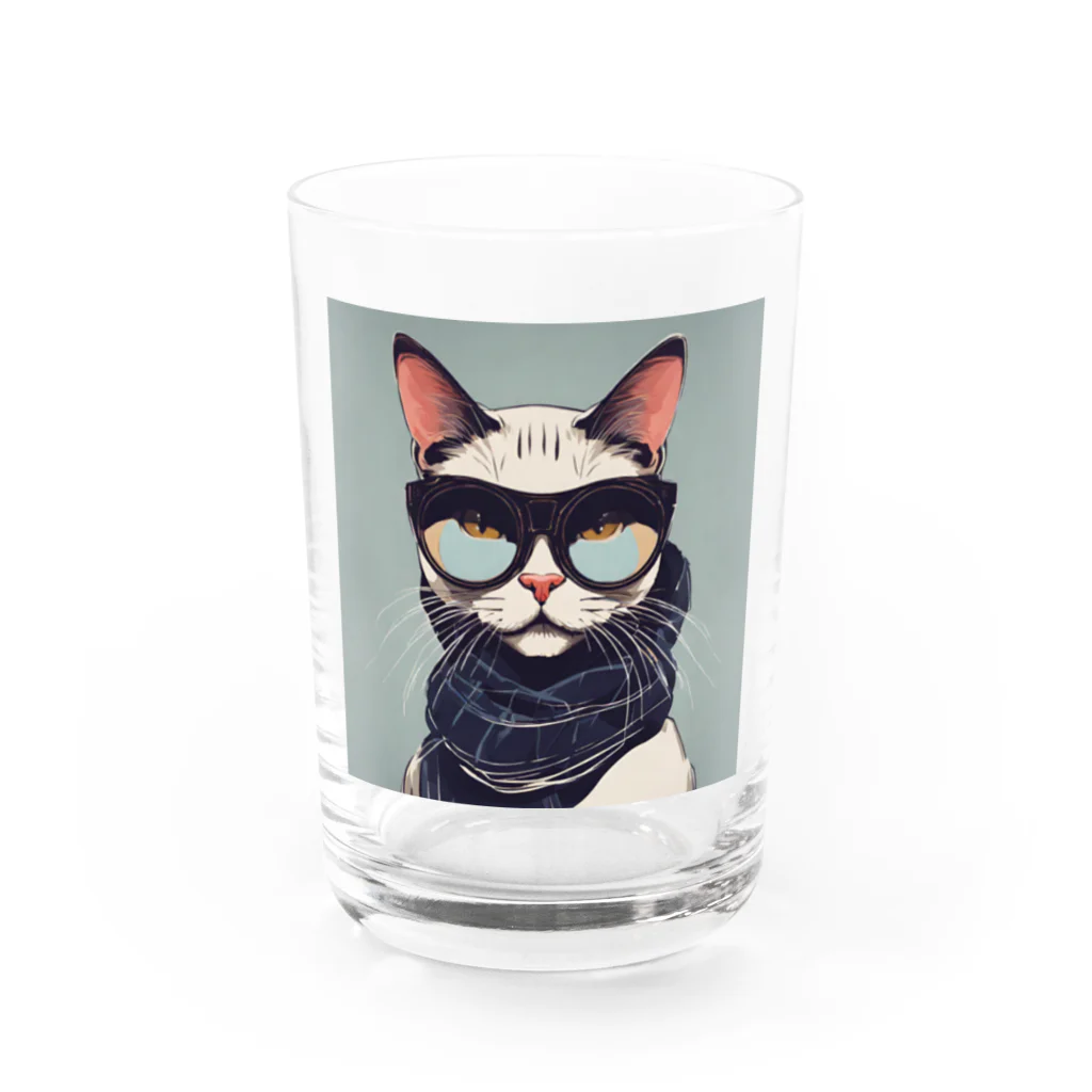 neko_skipのオサレキャットよしお Water Glass :front