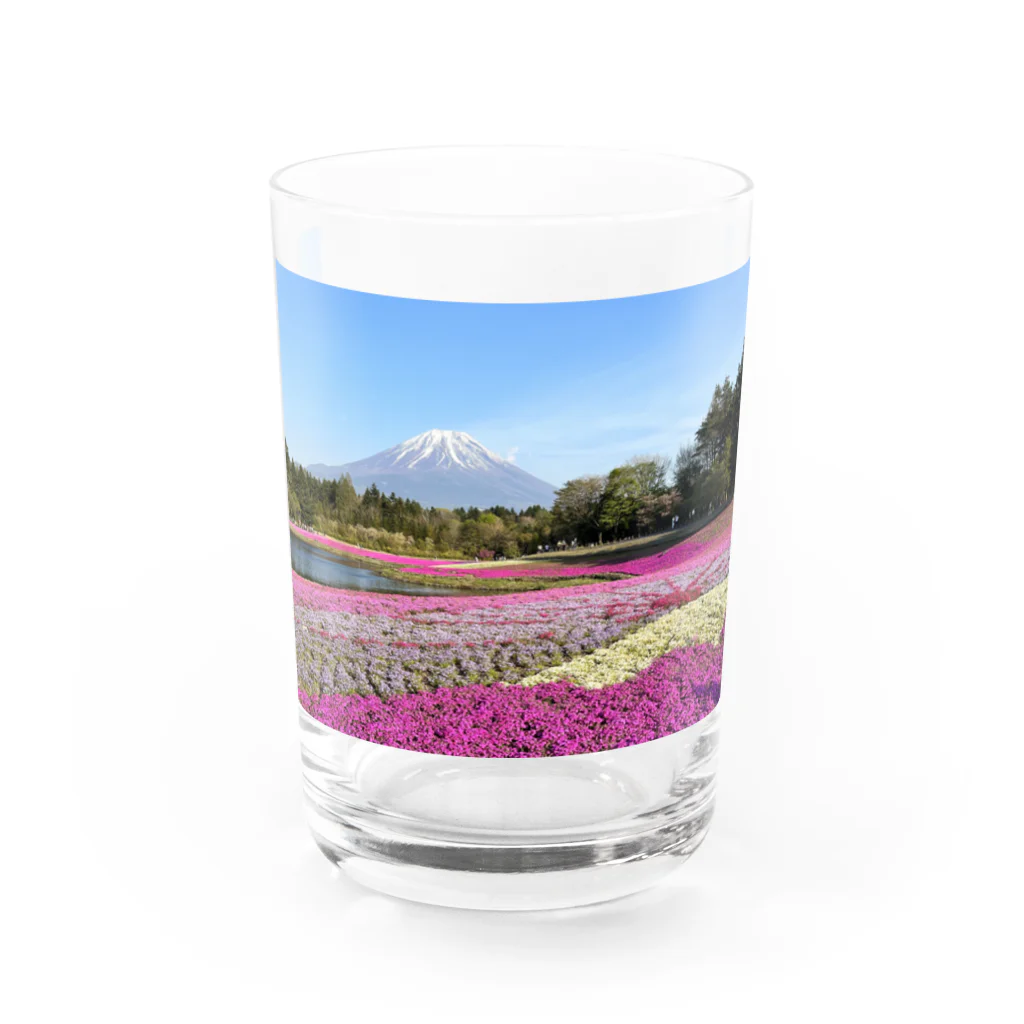 y-u-ki0179の富士山と本栖湖と芝桜 Water Glass :front