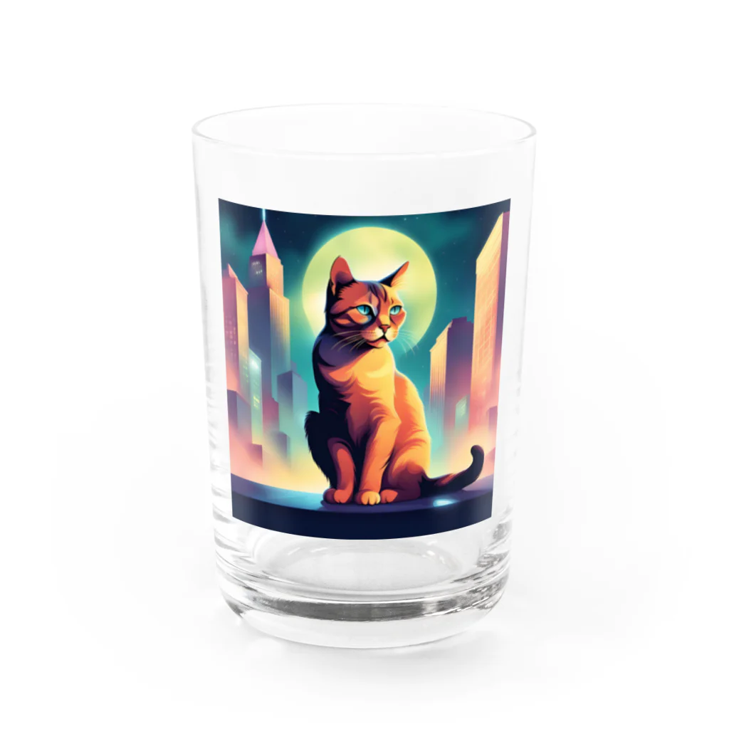 猫店の世紀末 猫 ver.art Water Glass :front