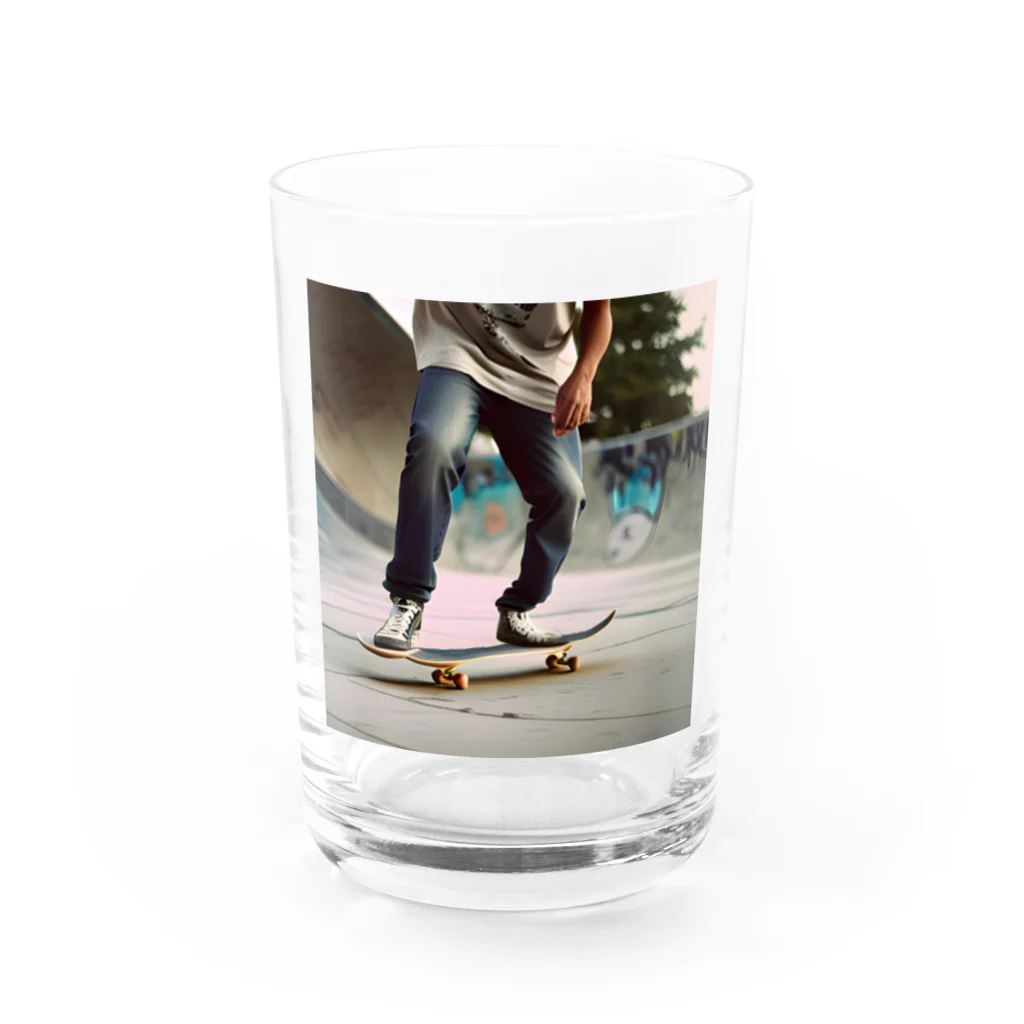 Maruchannのスケートボーダー Water Glass :front