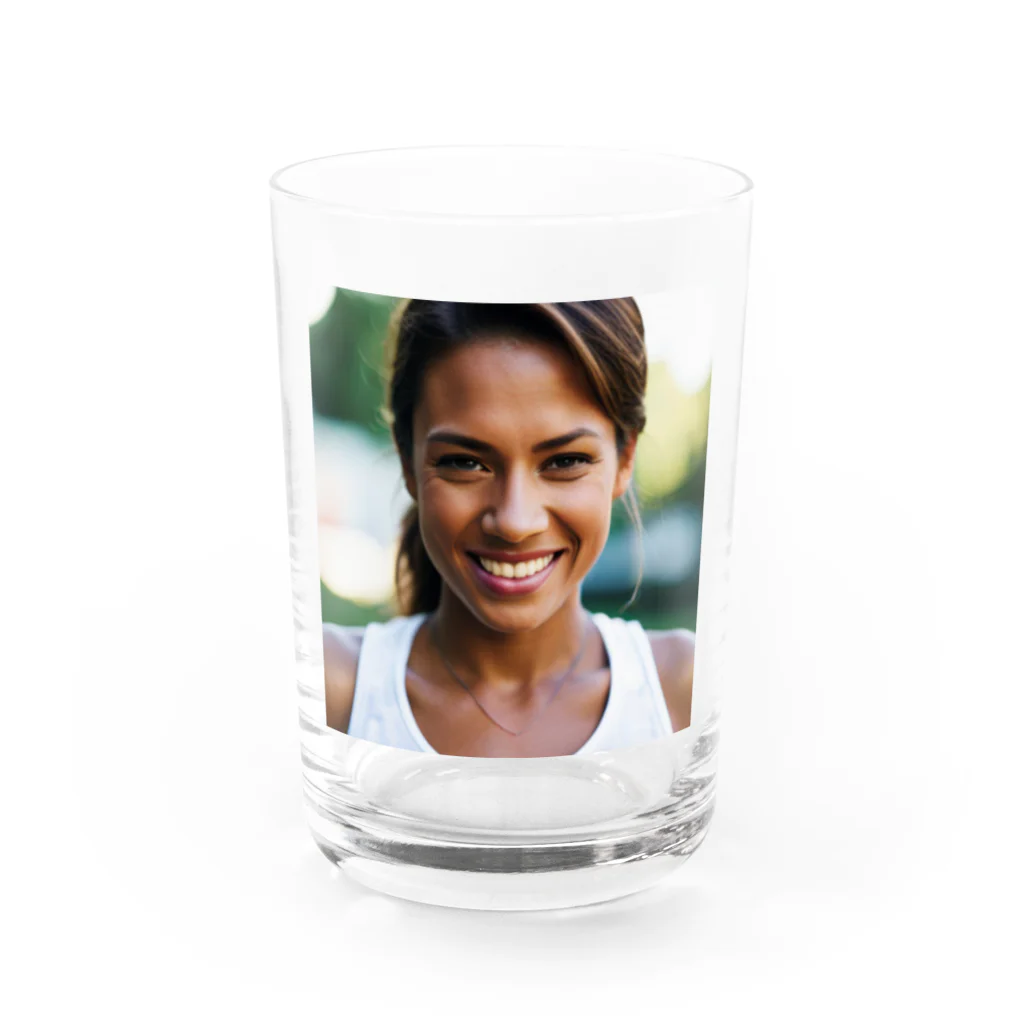 Stylishのアスリートウーマン Water Glass :front