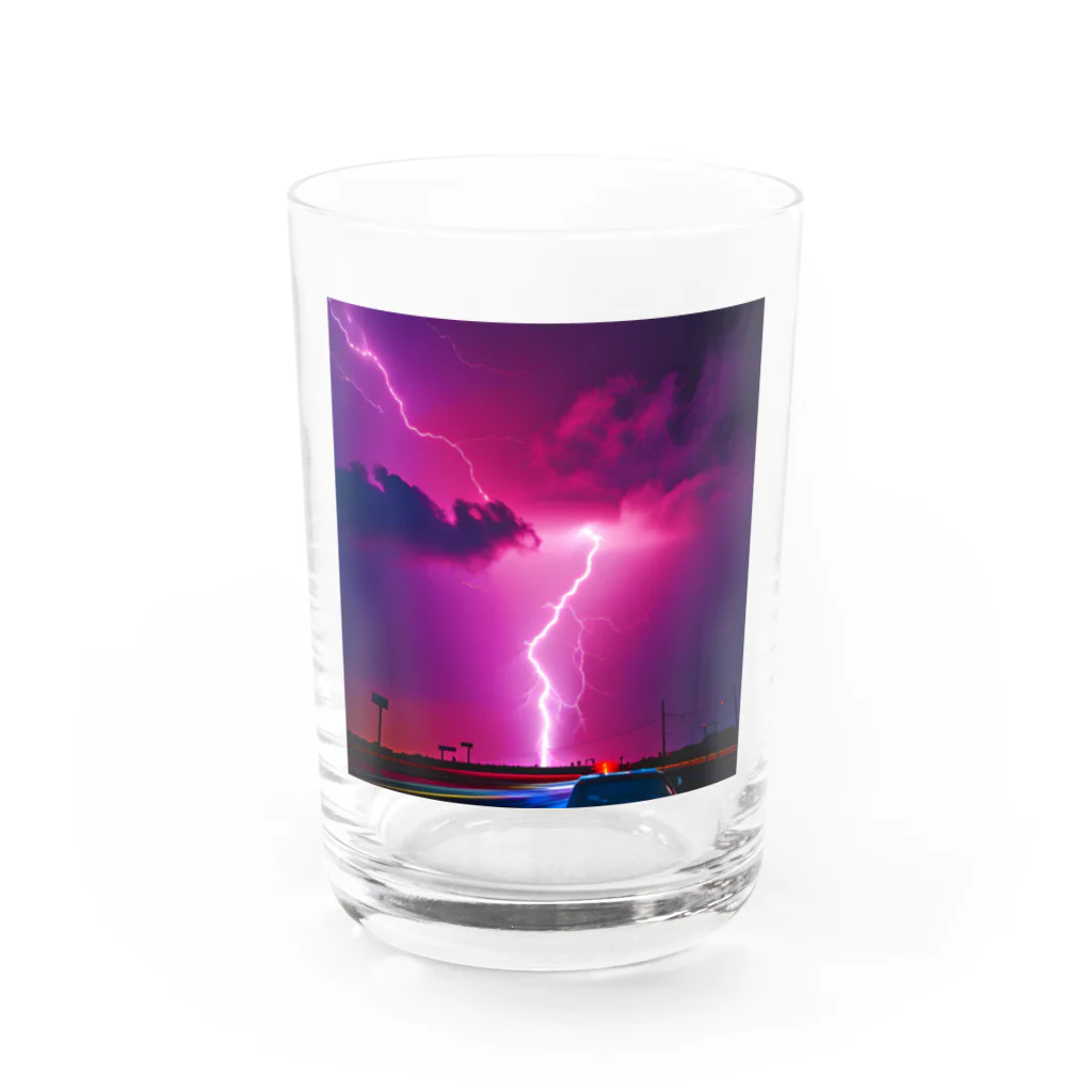 Sokhoの鮮やかでかっこいい雷グッズ Water Glass :front