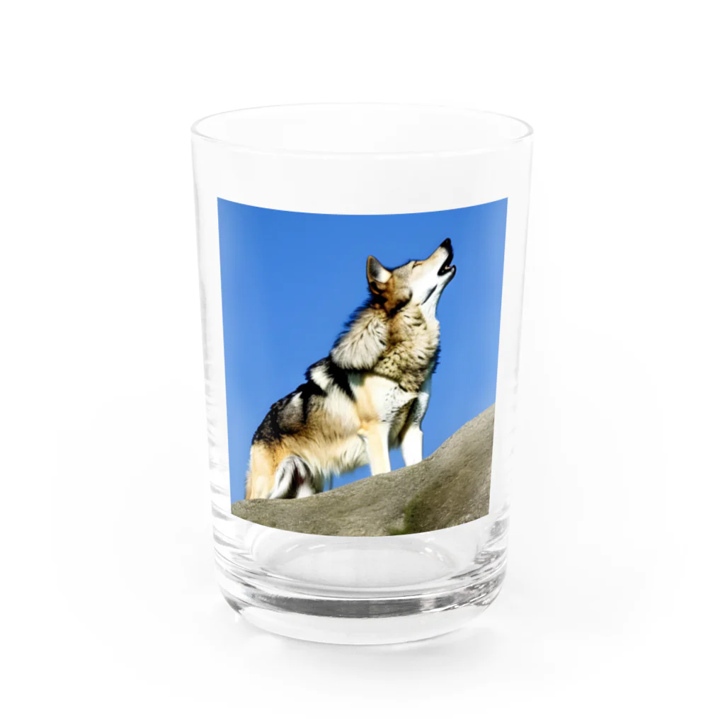 No planの吠えるオオカミ Water Glass :front