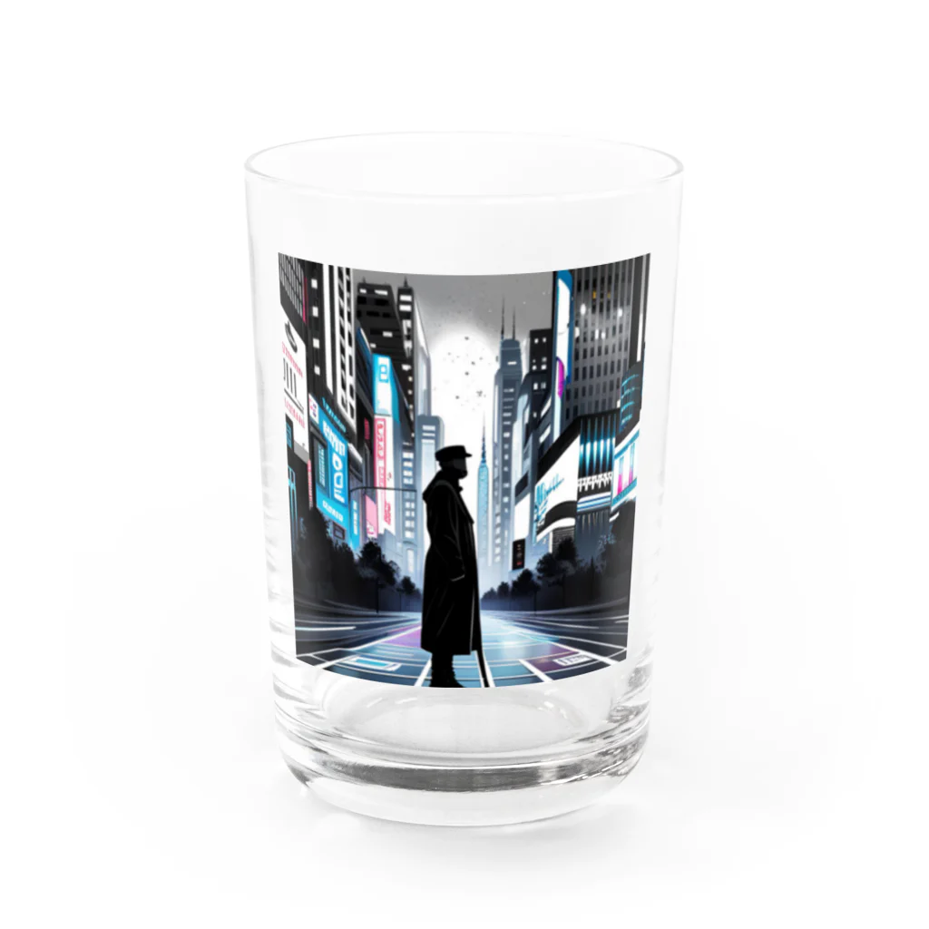  Neo Nature Threads（ネオ ネイチャー スレッズ）のモノクロ未来都市シルエットコート Water Glass :front