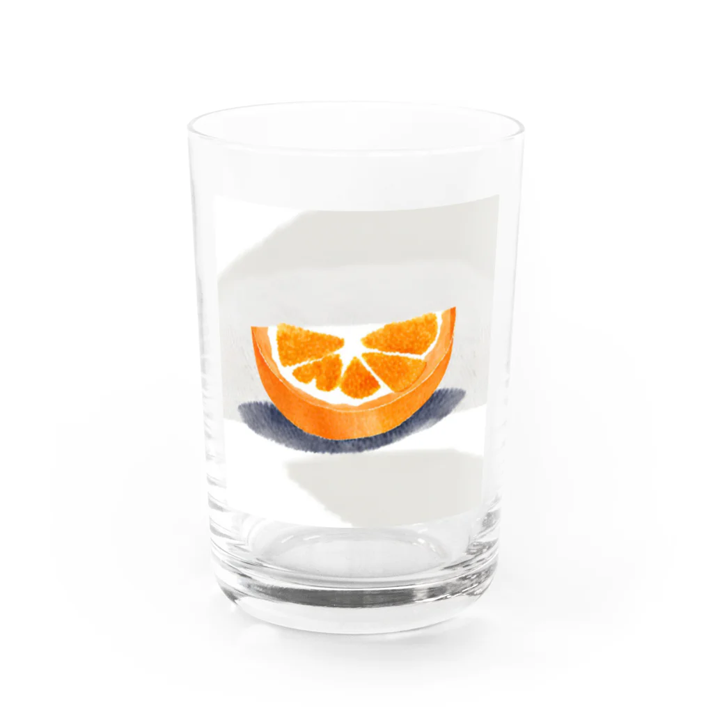 萌え断グッズのオレンジの断面 -隠れハート- グラス前面