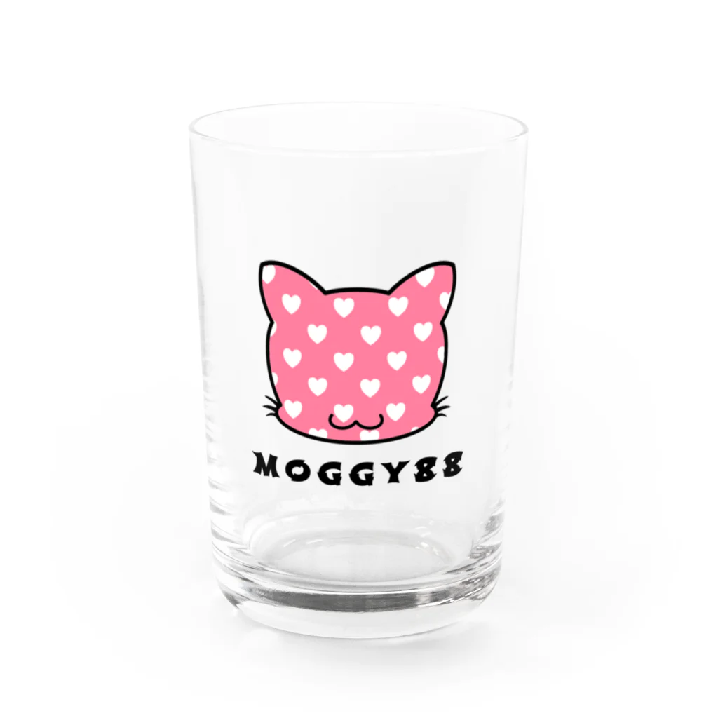 MOGGY88のMOGGY88 猫ロゴ　ハート柄(ピンク) 물유리前面