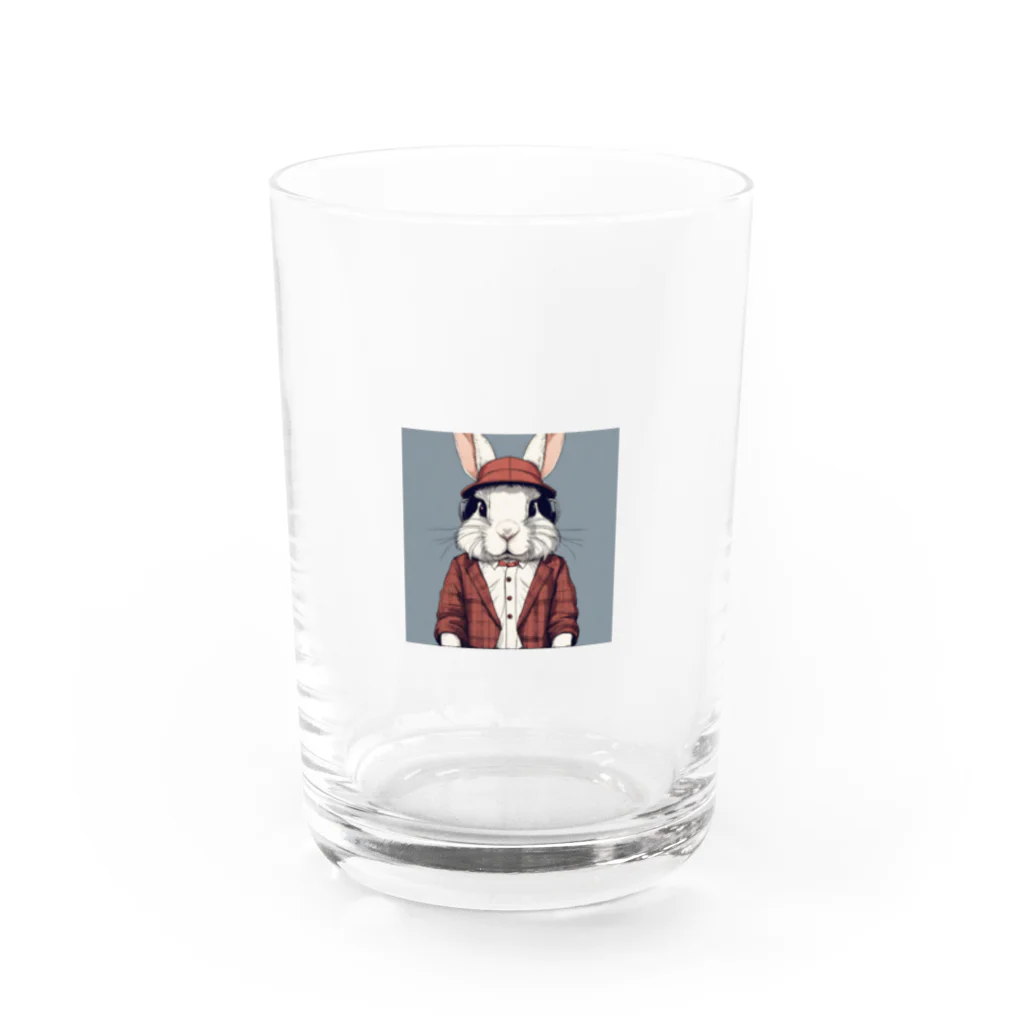 to_ma1のかっこいいおしゃれなウサギ Water Glass :front