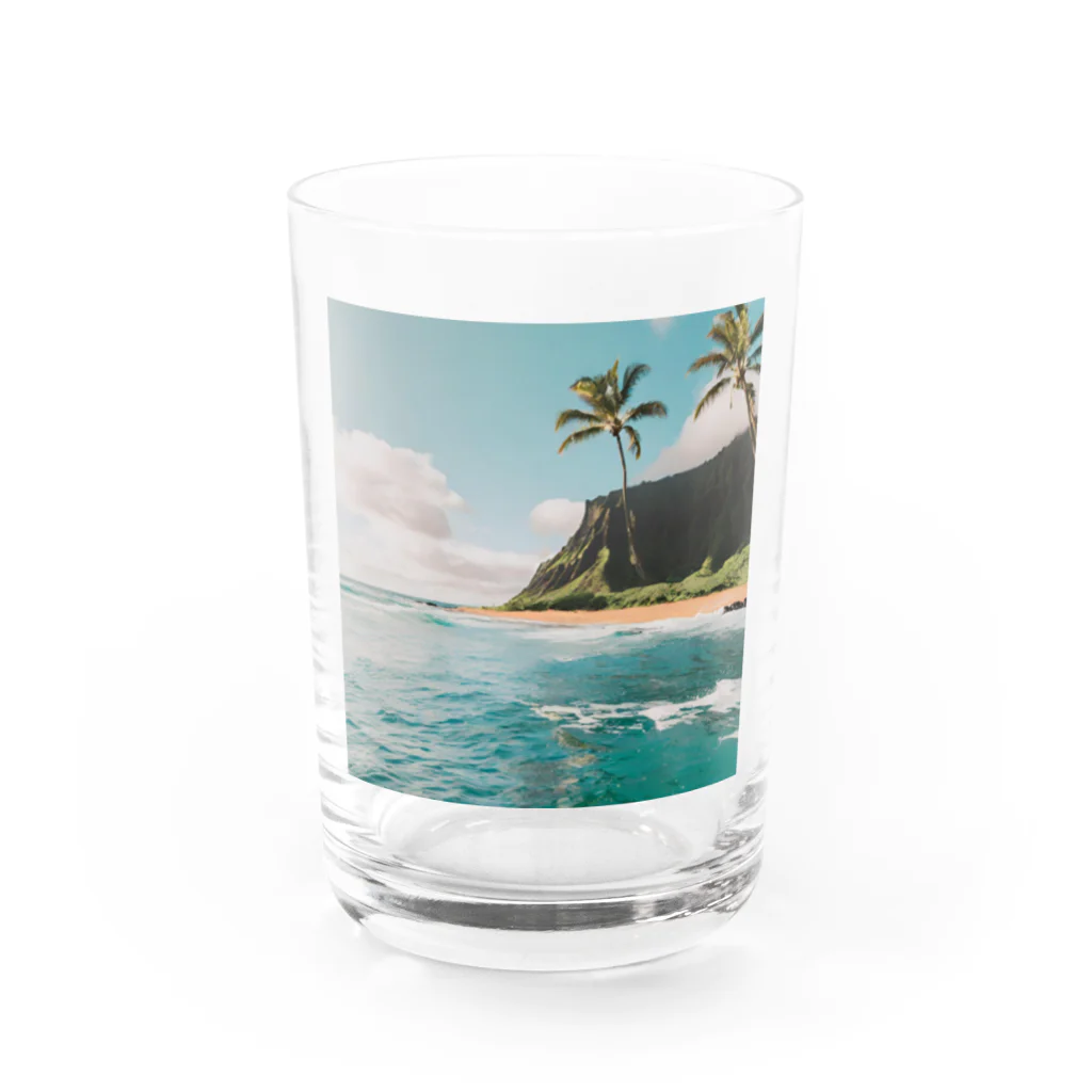 Makky_0401の南国の海イラストグッズ Water Glass :front
