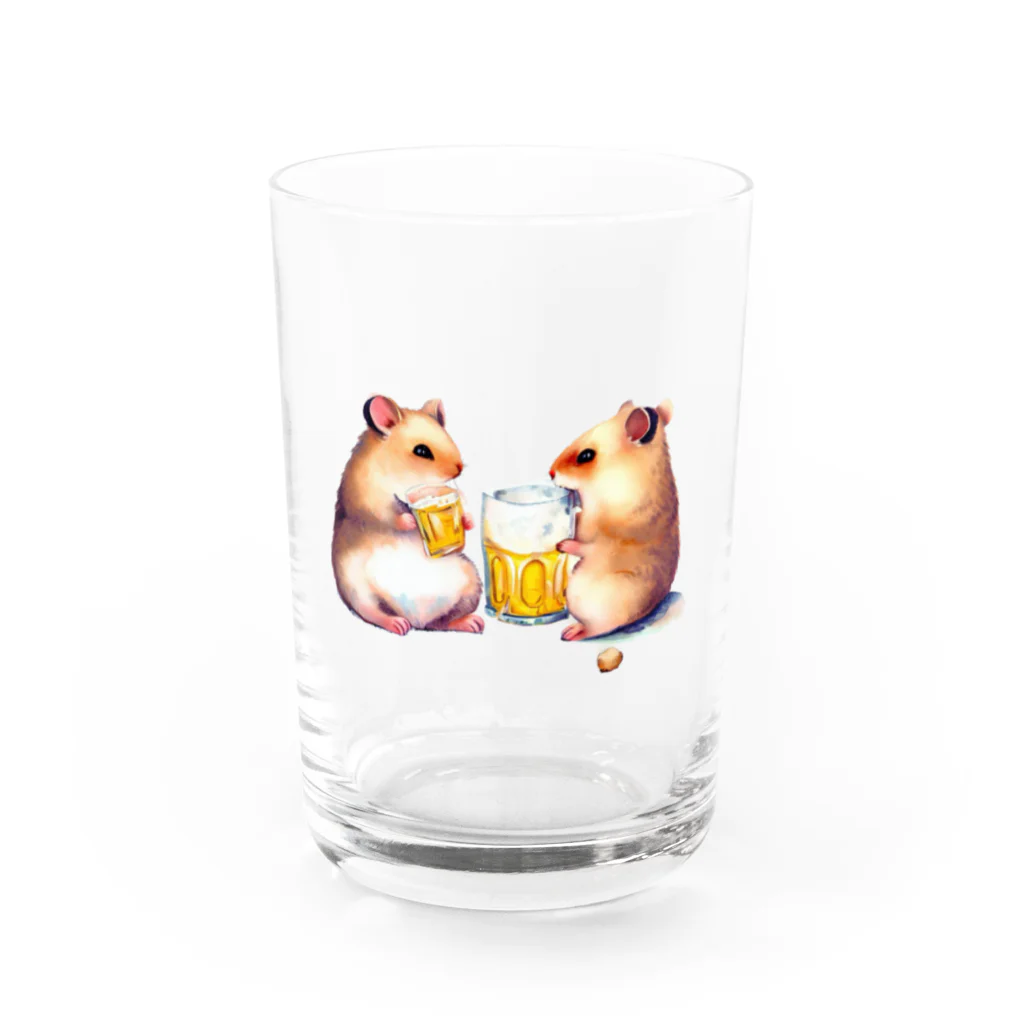 ✴︎Tiara shop✴︎のビール好きのハムスター Water Glass :front