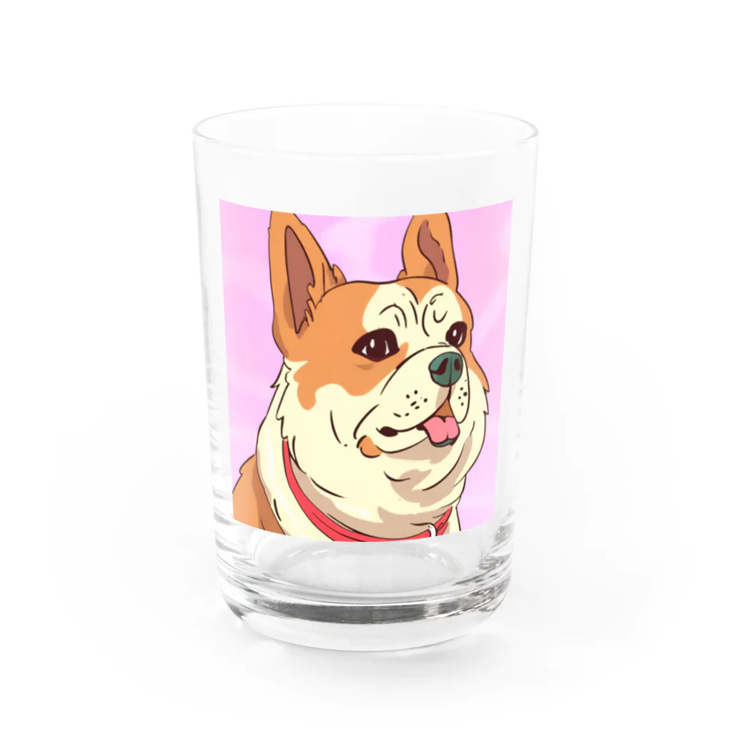 まさのお店の人懐こい犬 Water Glass :front