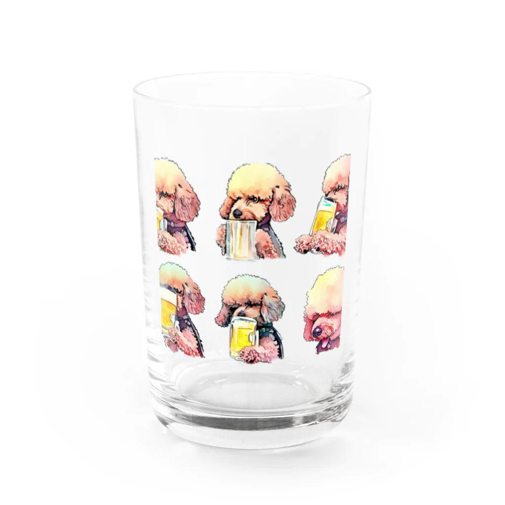 ✴︎Tiara shop✴︎のビール好きの犬 Water Glass :front