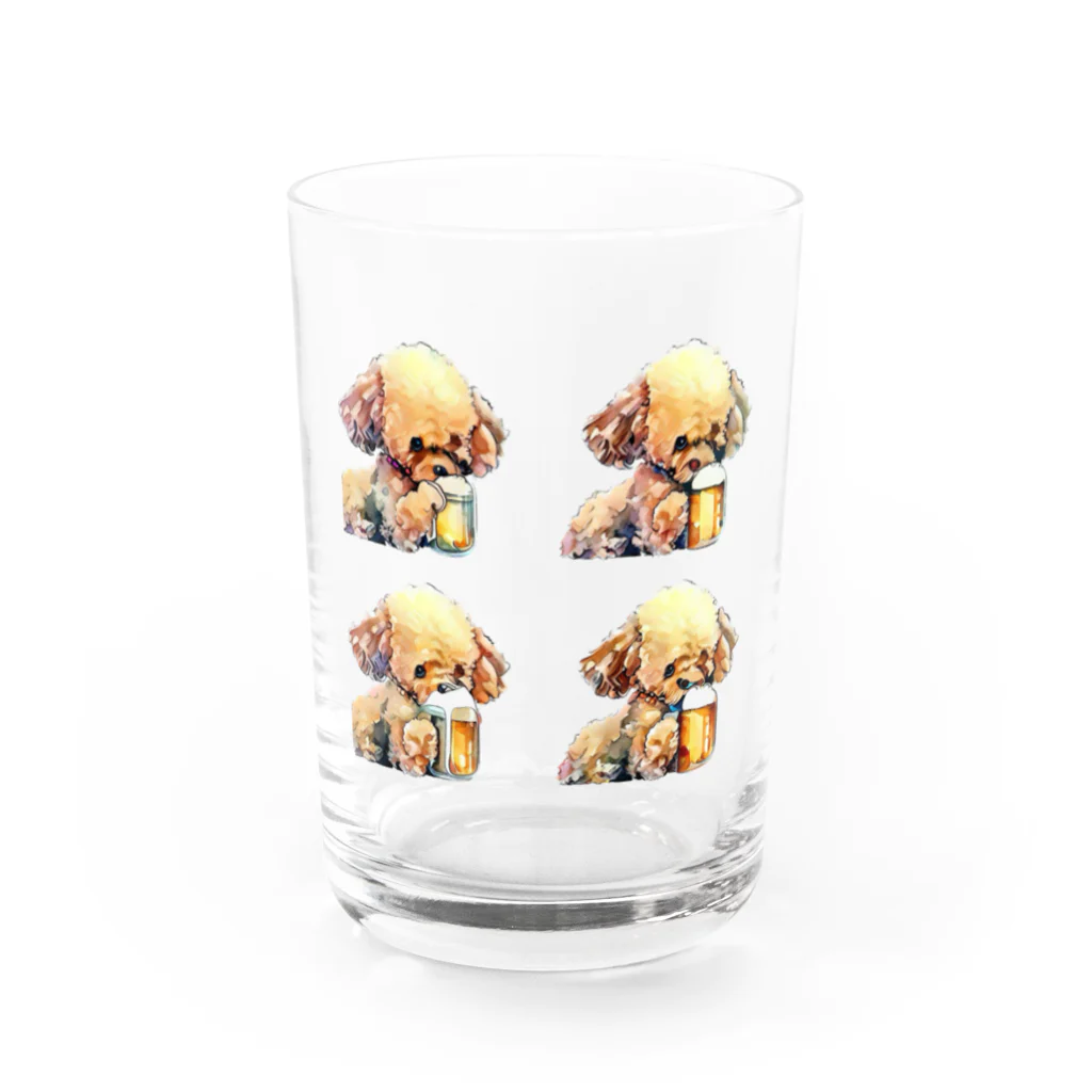 ✴︎Tiara shop✴︎のビール好きの犬 Water Glass :front