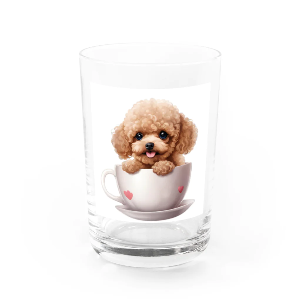 Tiny Cute Crittersのちっちゃいプードル Water Glass :front