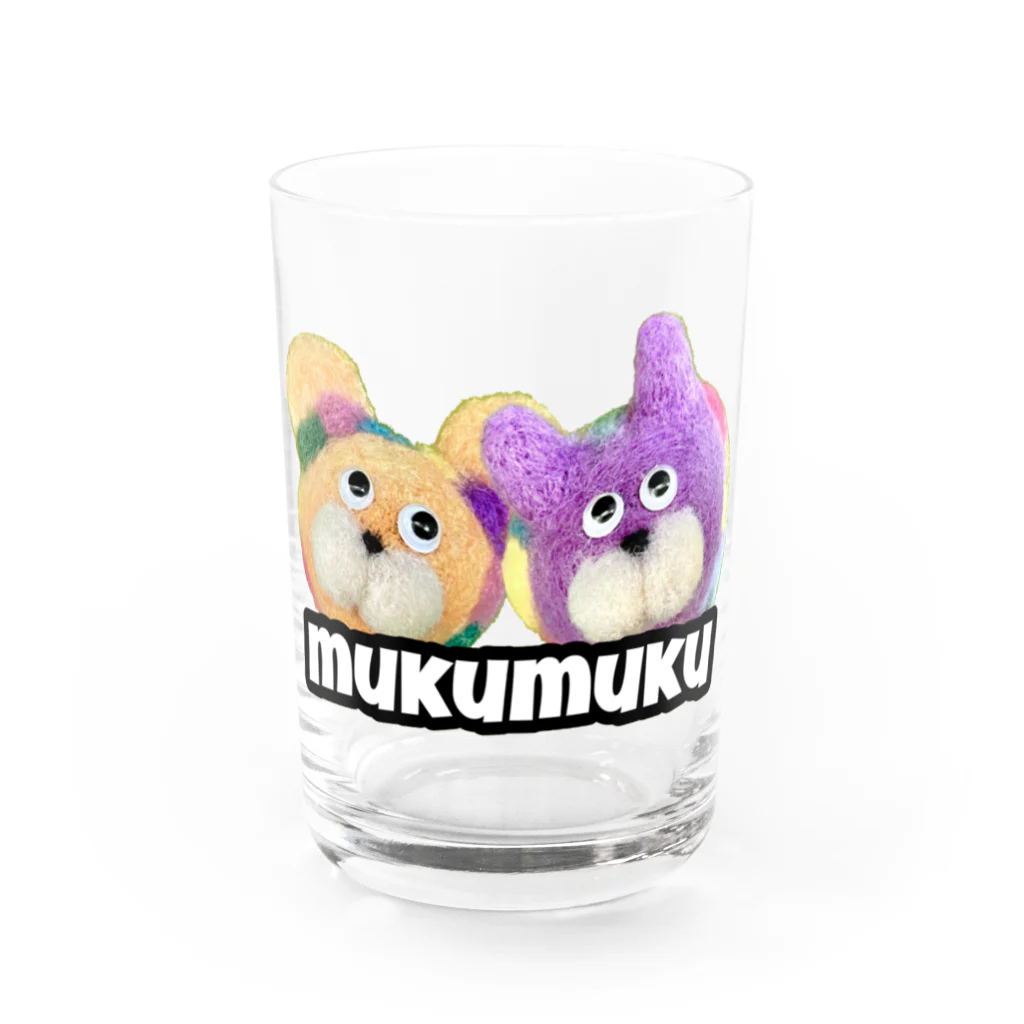 komari mukumuku friendsのペアむくむく Water Glass :front