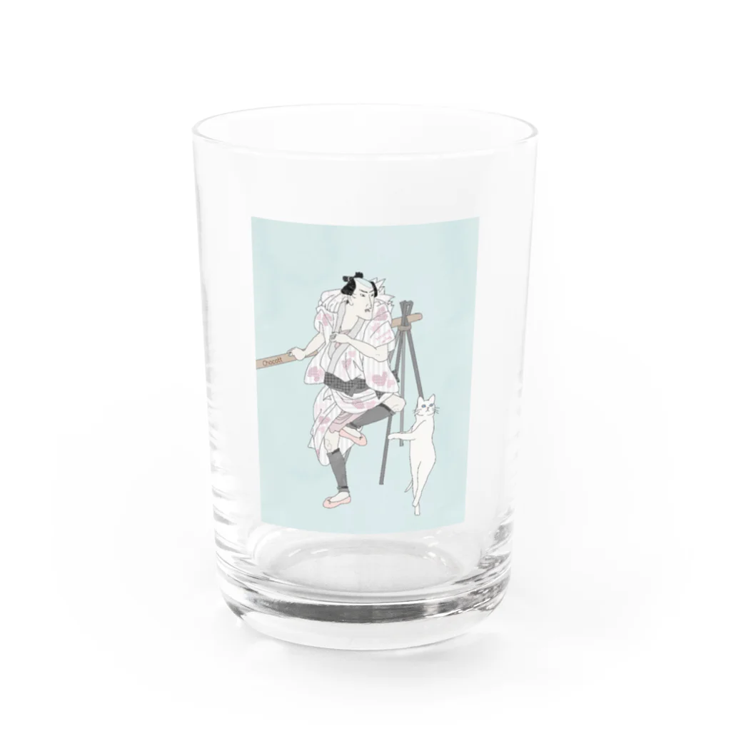 keeeeeep smilingのバレエ男子とバレエ猫 Water Glass :front