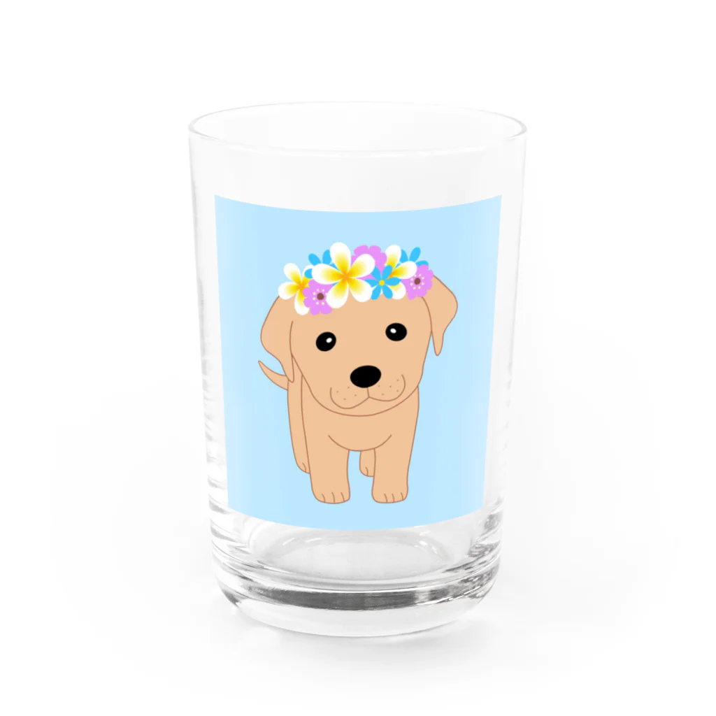 Y.A.Designのハワイの犬 水色  Hawaiian Dog Light Blue グラス前面