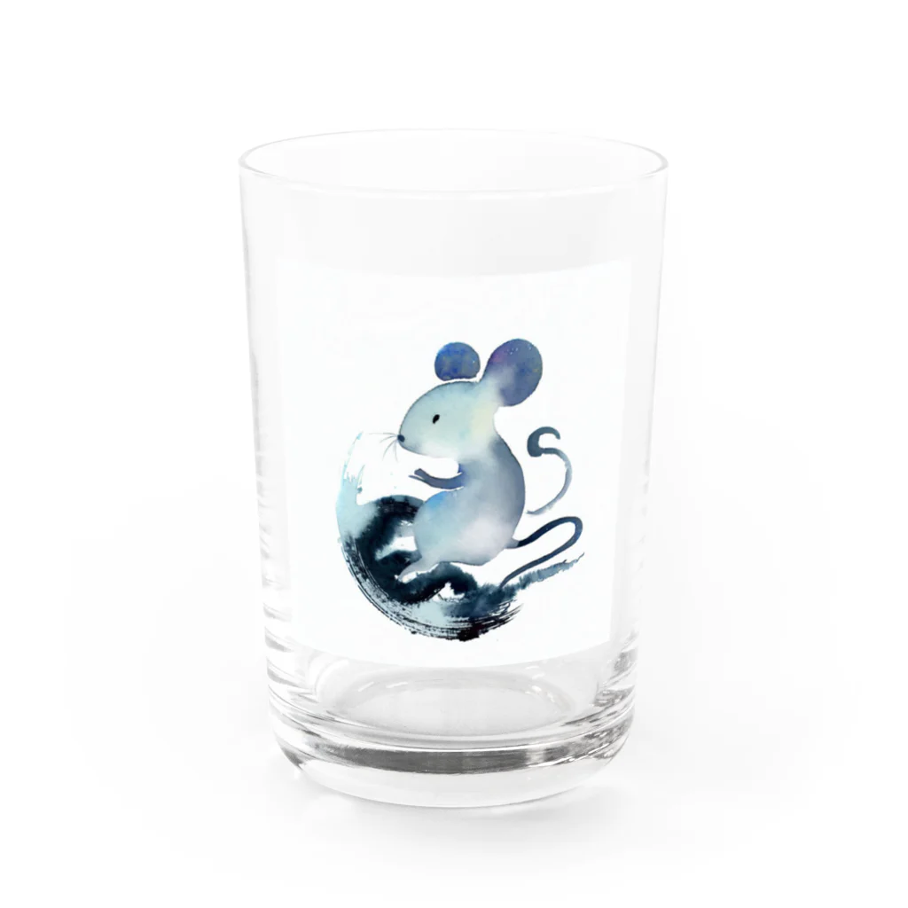 シリーズ＆シリーズの水墨画シリーズ　鼠 Water Glass :front