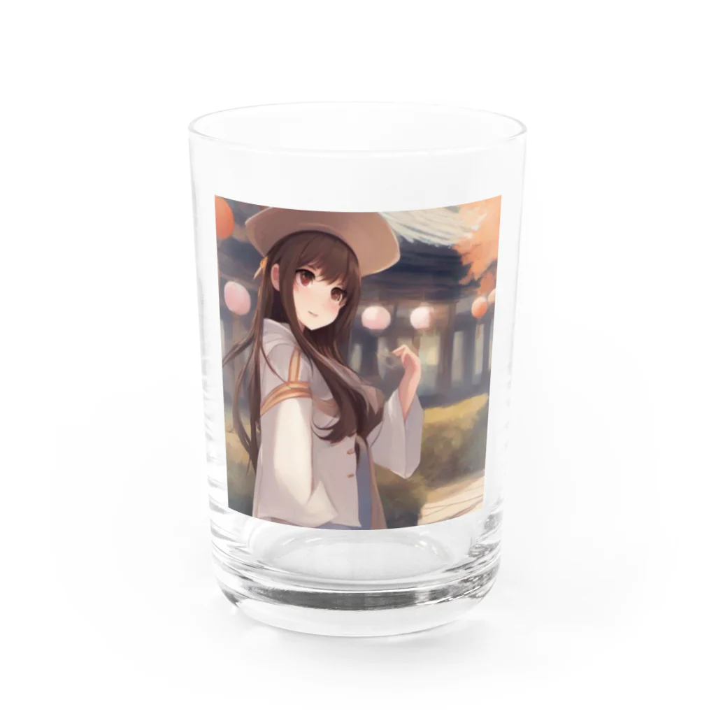 ワンダーワールド・ワンストップの可愛らしいロングヘアの女性のグッズ Water Glass :front