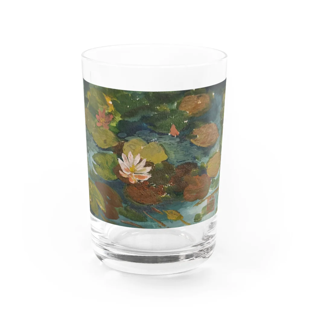 JjyunKaigaKoubouの2020年5月岡田美術館前 雨後の蓮の花 Water Glass :front