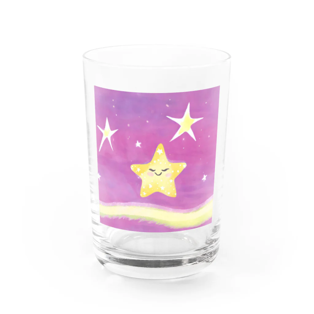 オハナショップの幸せを与えるキラキラ星 Water Glass :front