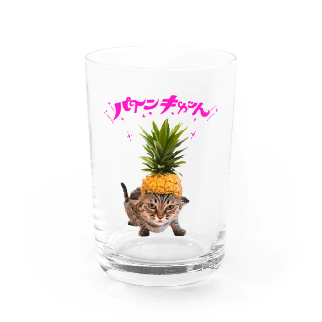 CATLESのCATLES パインキャット キジトラ猫とパイナップル Water Glass :front