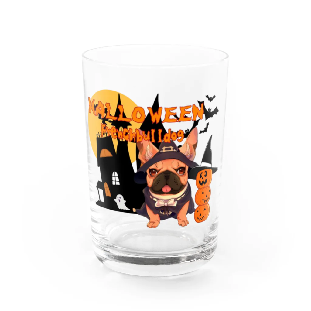 furebuhi　clubのハロウィン★フレンチブルドッグ Water Glass :front