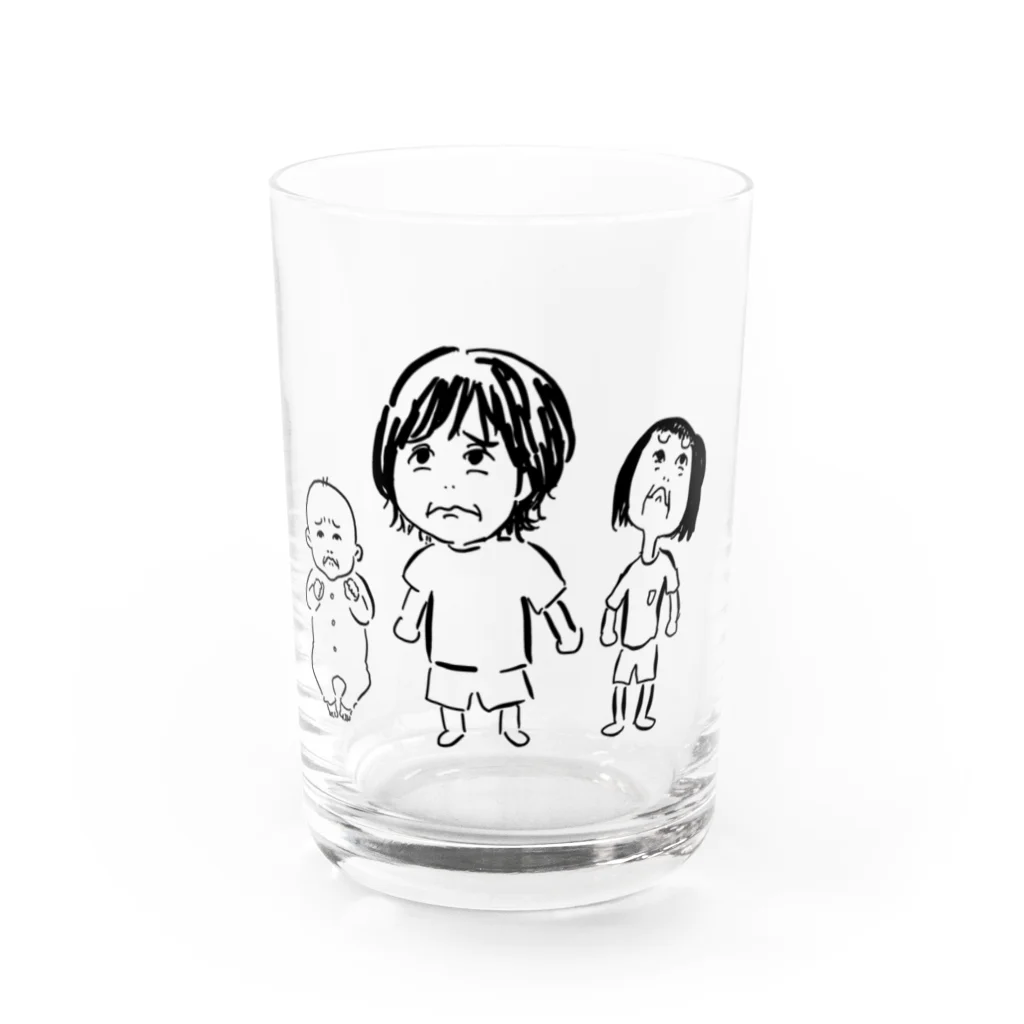 nyahoのばあちゃんと孫 Water Glass :front