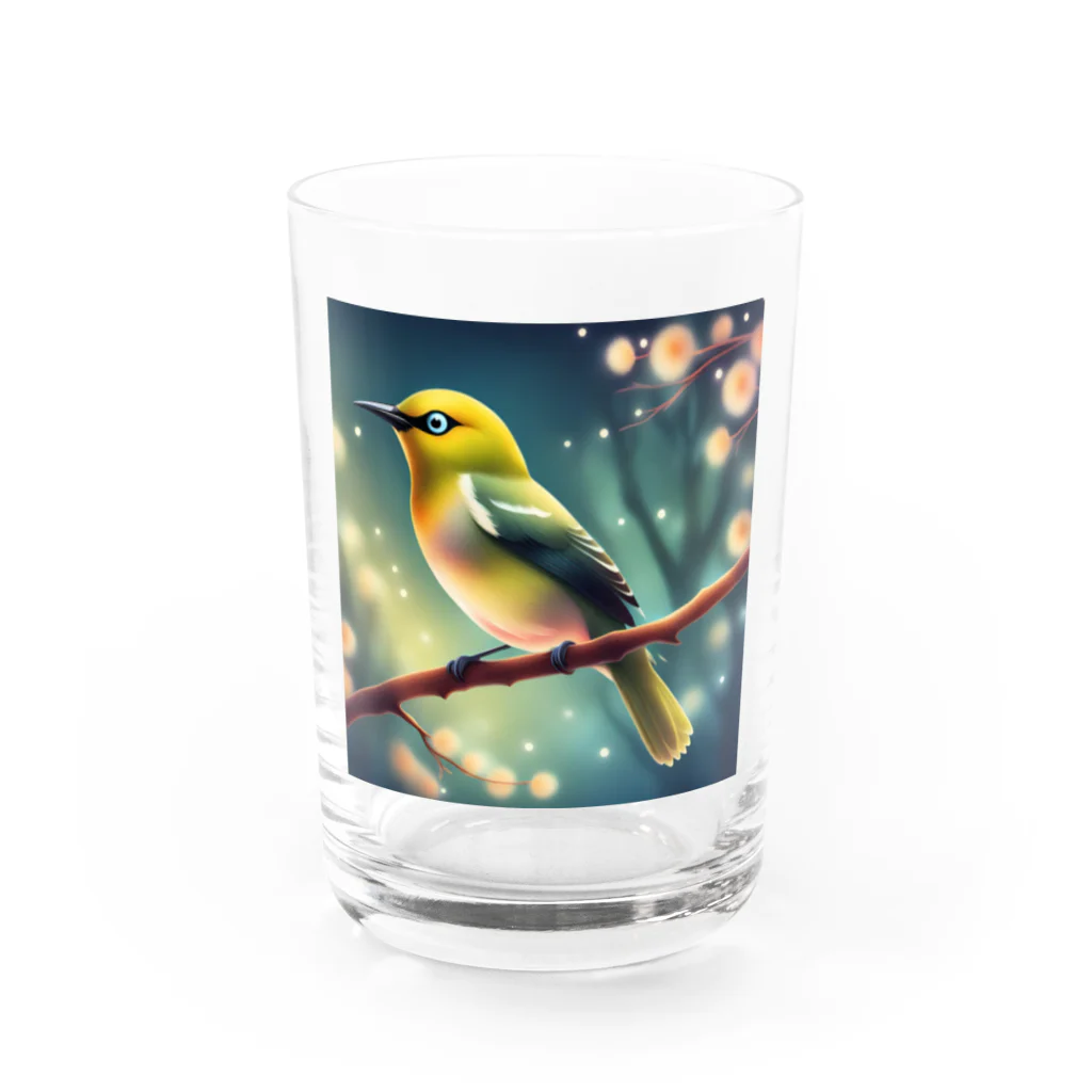 Tiny Cute Crittersのメジロ Water Glass :front