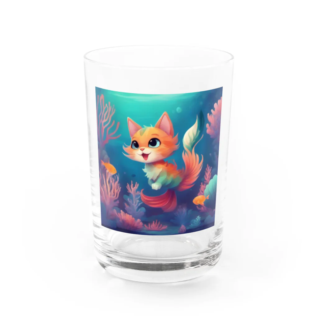 ノースのマーメイドキャット Water Glass :front