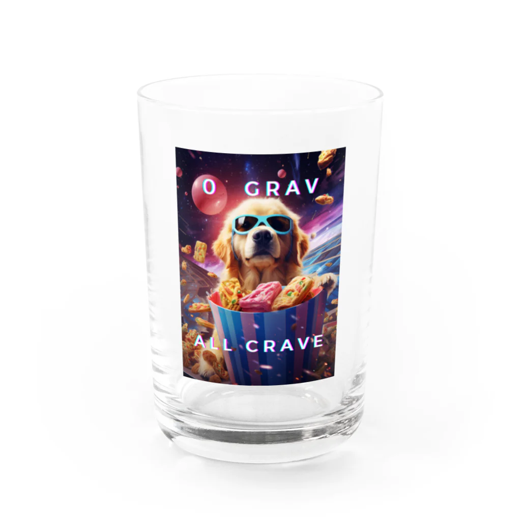 BarkingBeatsの【0 Grav, All Crave】 Water Glass :front