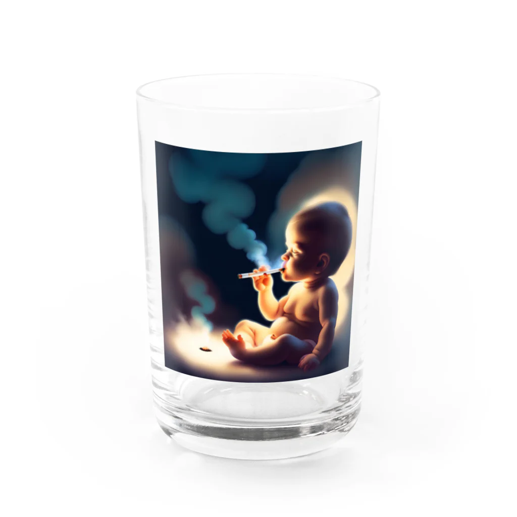 Baby smokerのBabyくん Water Glass :front