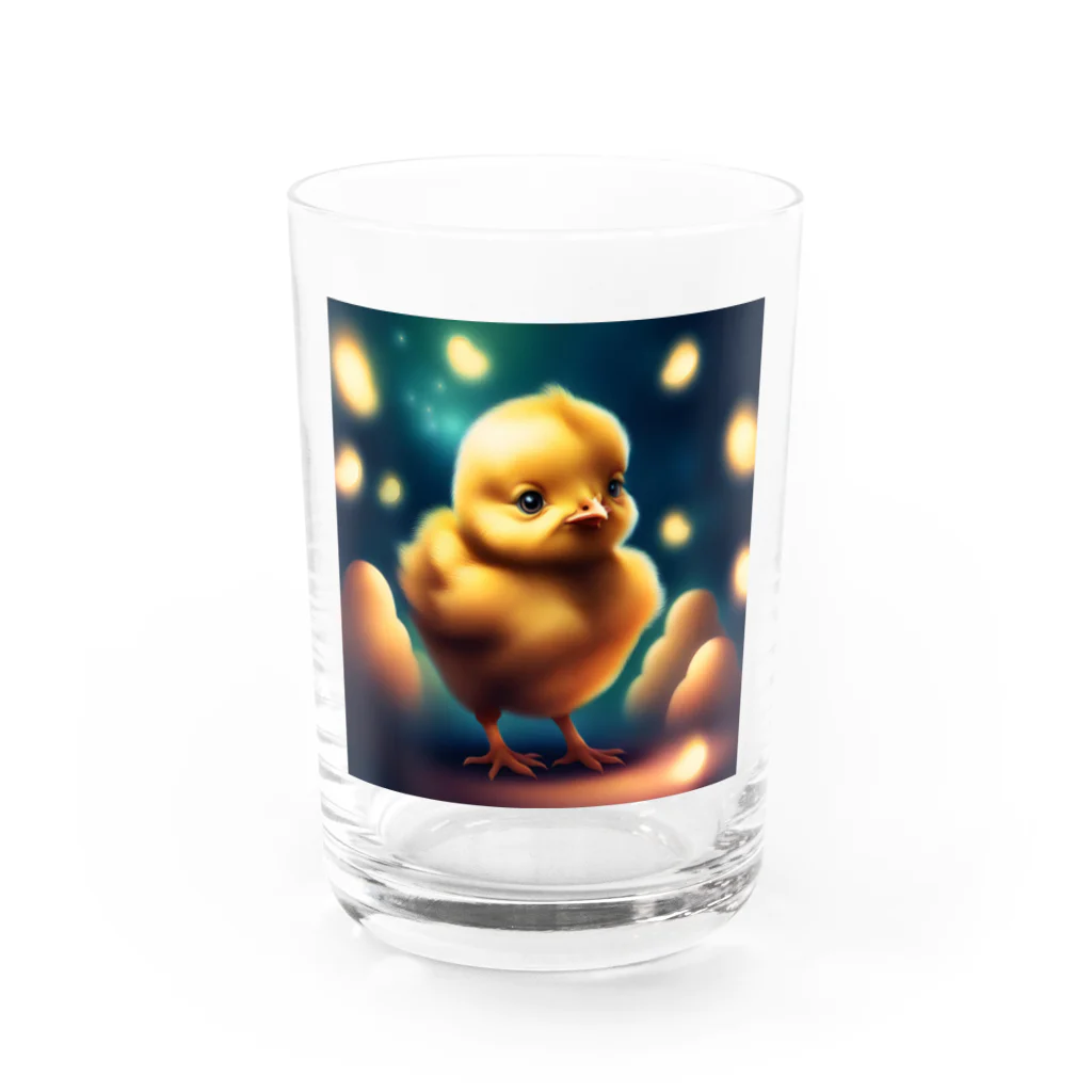 安田ワールドのひよこのイラストグッズ Water Glass :front